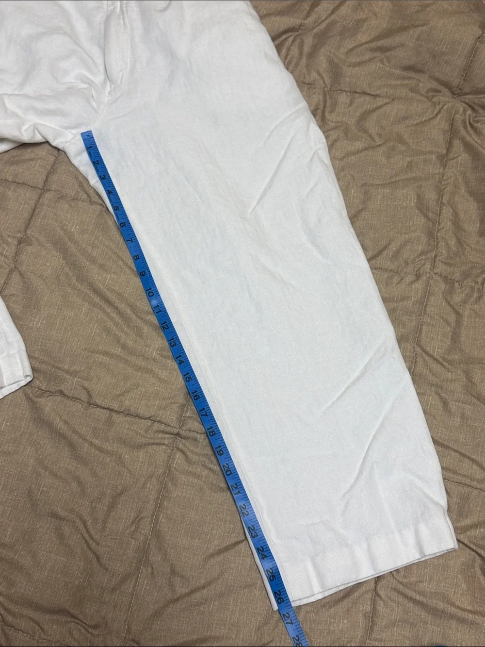 Perry Ellis White Linen-Blend Casual Chinos tag=38/30 see measurements